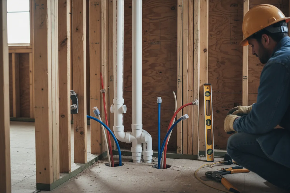 Drain and supply rough-in during Drain Cleaning in Mc Leansville